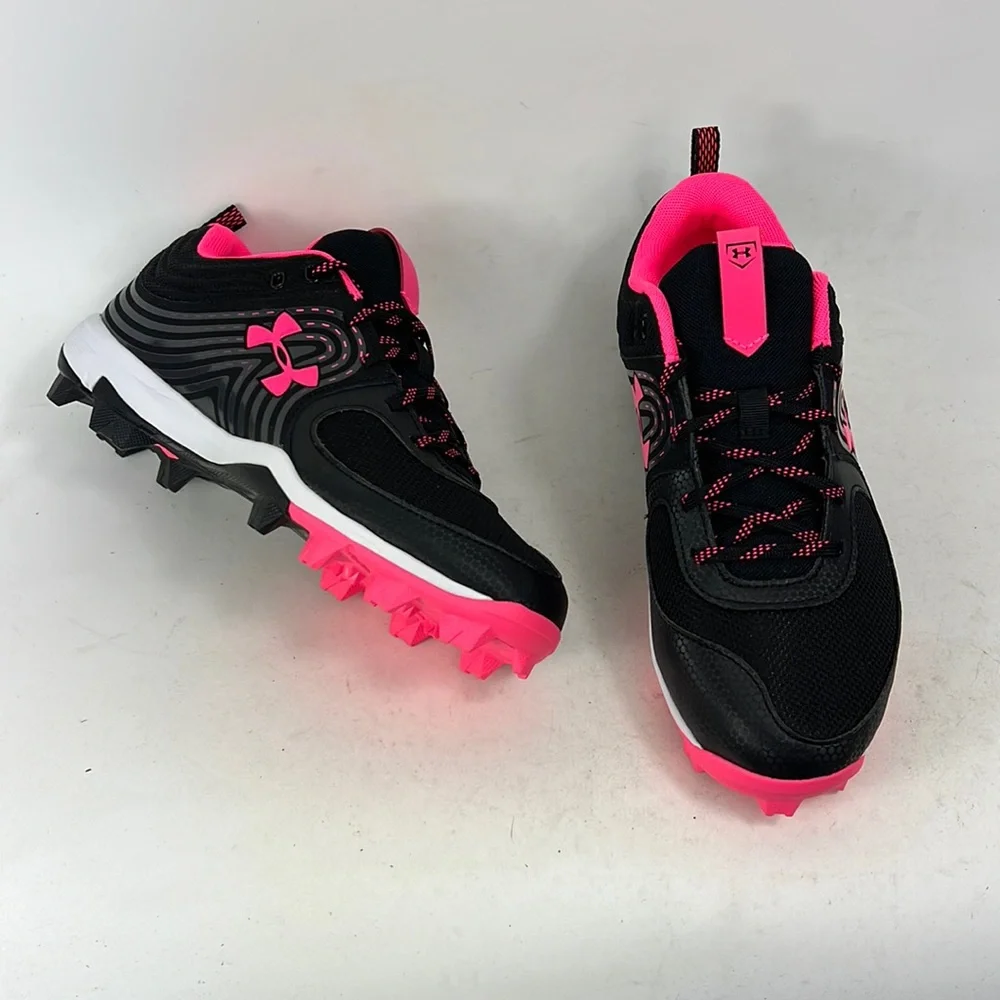 Under Armour black hot pink glyde softball athletic cleats us women’s size 7